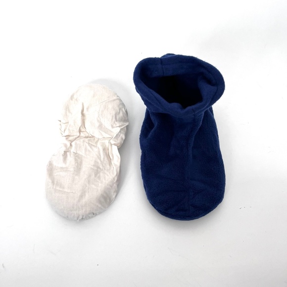 Blue Fleece Heated Slippers Aromatherapy Foot Warmer Booties - Picture 3 of 7
